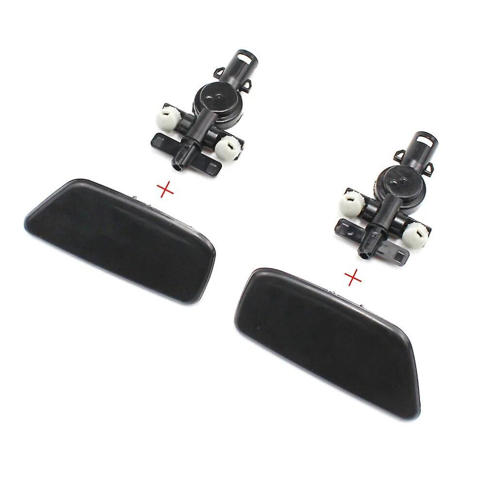 (Pair) 1pcs For Subaru Forester 2009-2012 Front Bumper Headlight Spray Nozzle Cover Headlamp Washer Nozzle Cap With Holder Connector