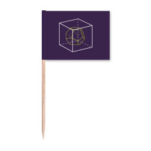 Combinatorial Cube Mathematical Geometric Space Toothpick Flags Marker Topper Party Decoration