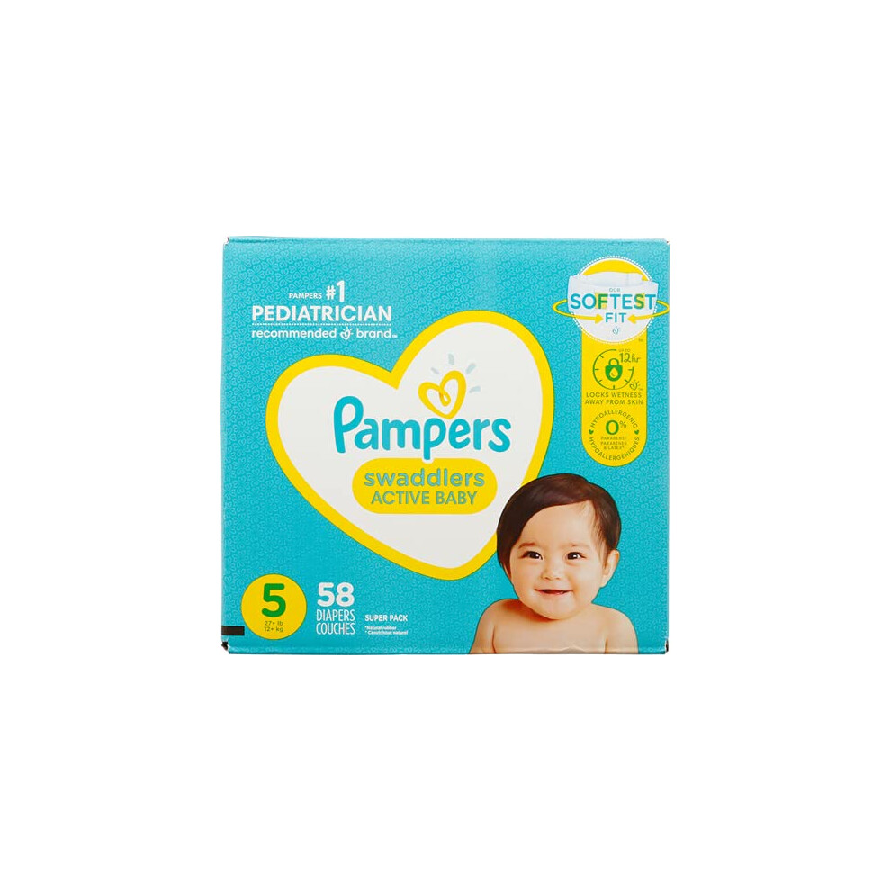 Pampers Swaddlers Active Baby Diaper Size 5 58 count