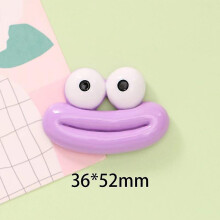 (PURPLE) Large funny expression car interior decoration home room desk photo frame DIY cartoon accessories resin jewelry gift