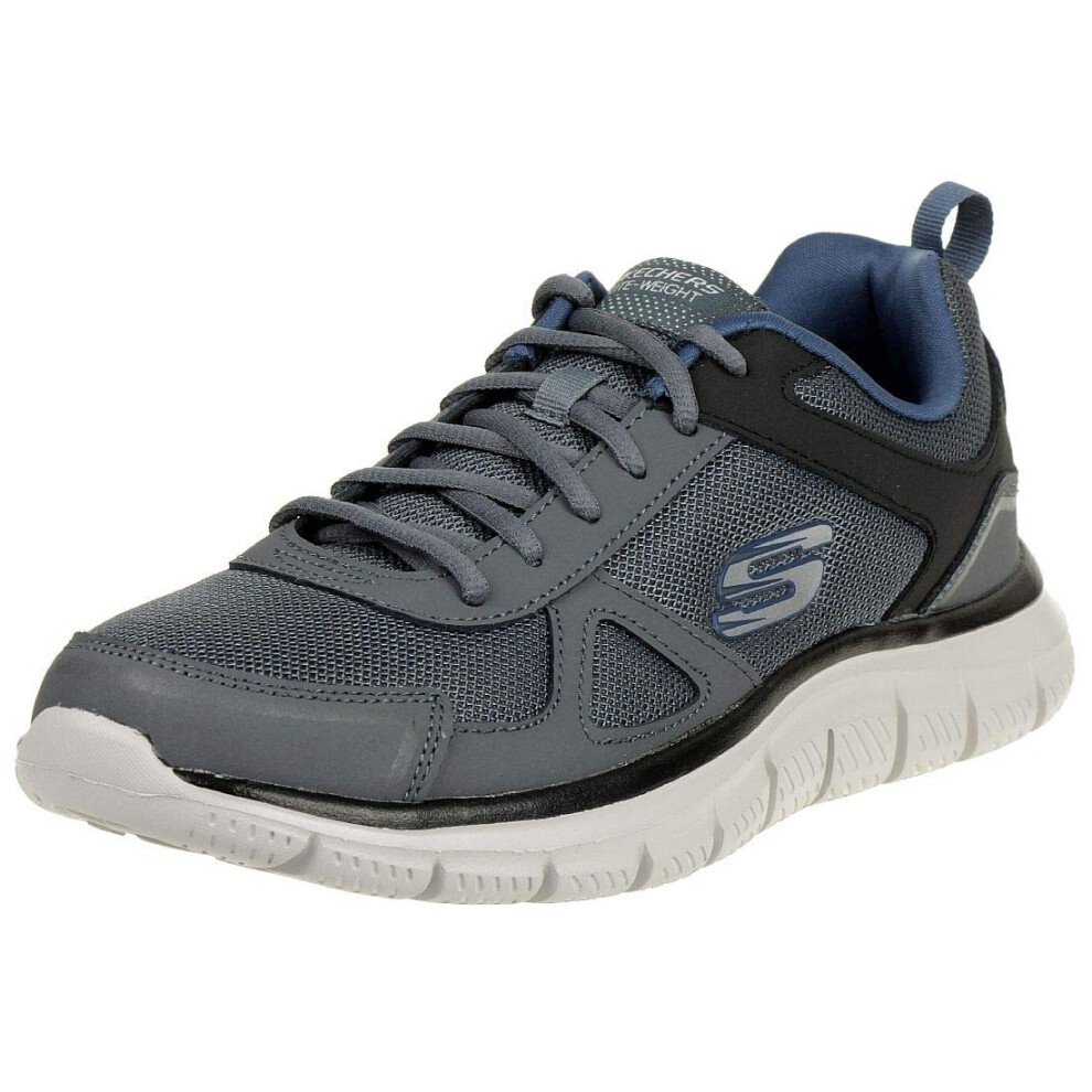 Skechers mens Track Scloric Oxford  Gray/Navy  10 US