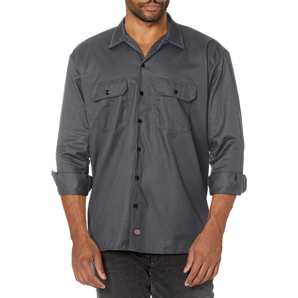 Dickies Mens Long Sleeve Work Shirt  charcoal  Small