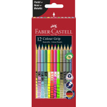 Vesiväri kynä - Faber-Castell - Colour GRIP - Fluoresoiva - Metallinen - Pastelli