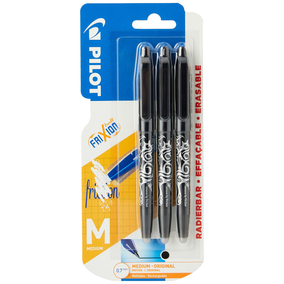 Pilot Frixion Erasable Rollerball Pen - Black Triple