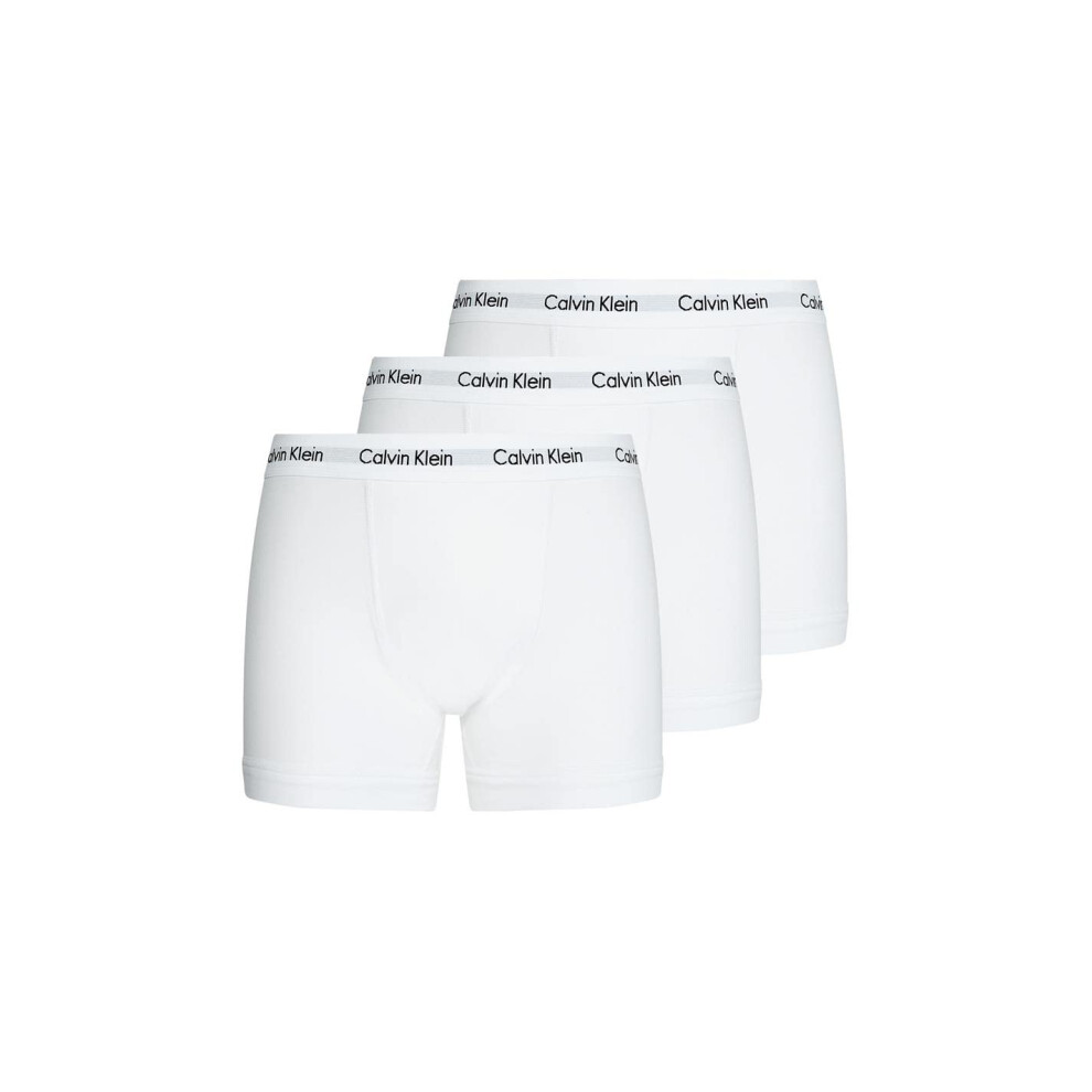 calvin Klein Mens Pack cotton Stretch Trunks M White