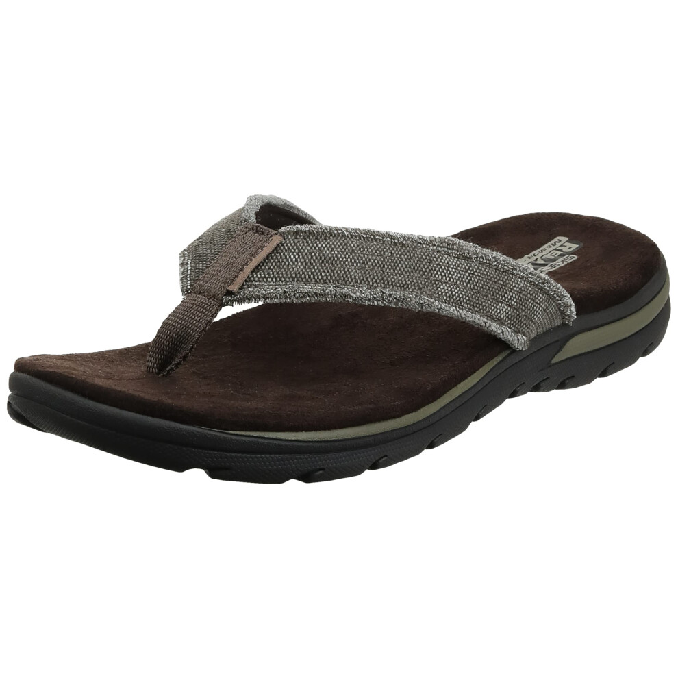 Skechers USA Men's Bosnia Flip-Flop Chocolate 8 M US