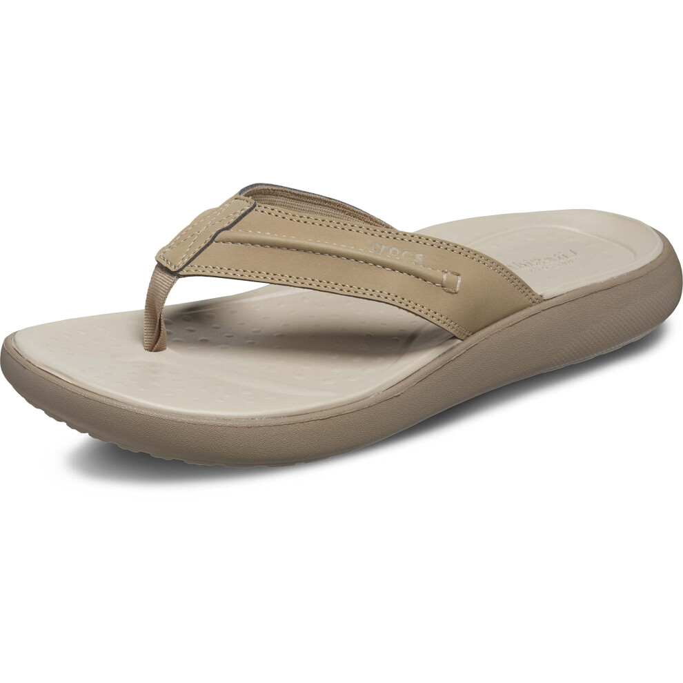 Crocs Men's Yukon Vista II Flip Flops  Khaki  12 Men