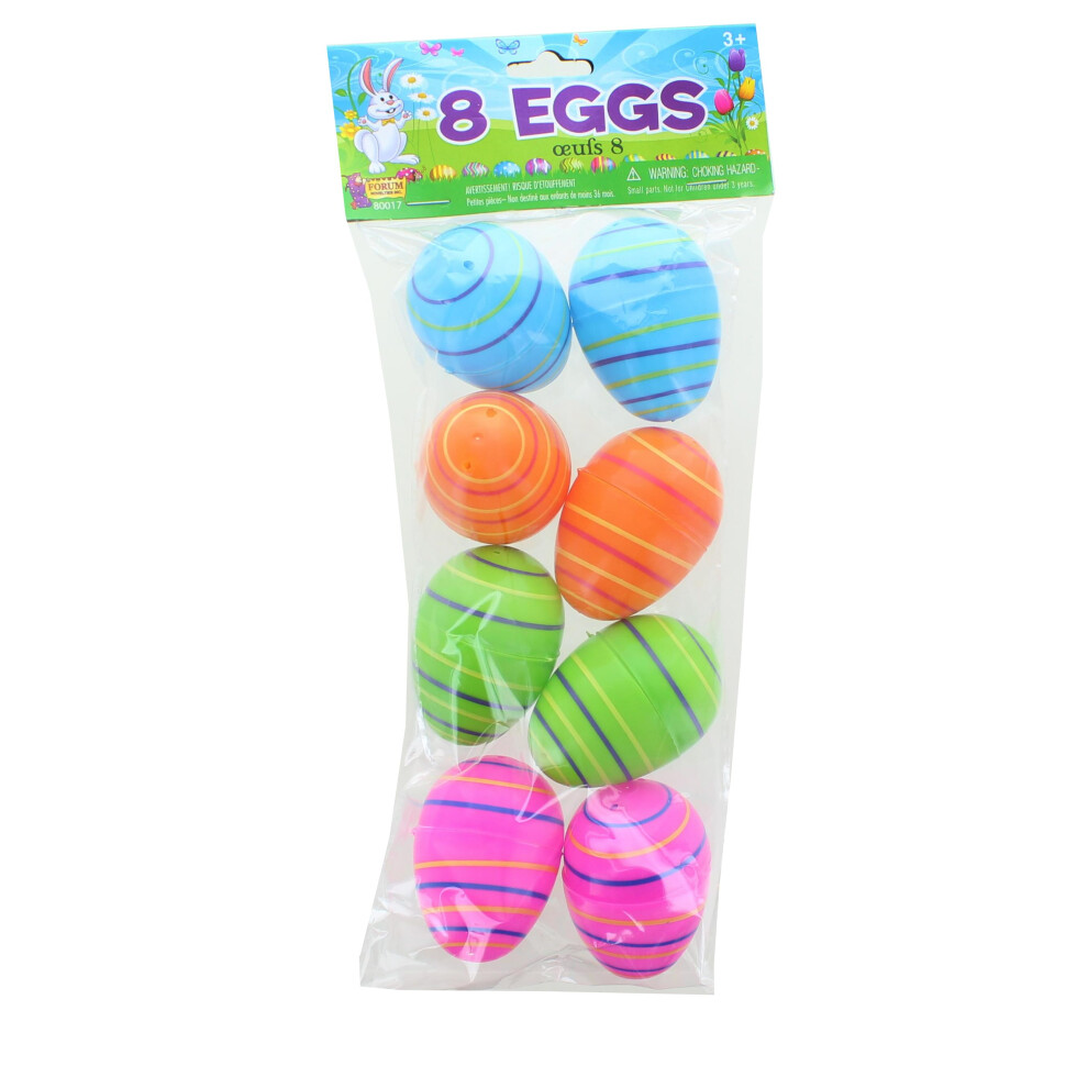 Solid Color 2.25 Inch Plastic Easter Eggs | Pack of 8