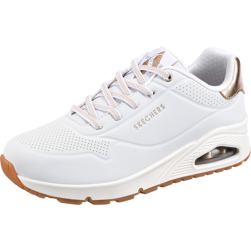 Skechers Women's Uno-Shimmer Away Sneaker  White  9.5