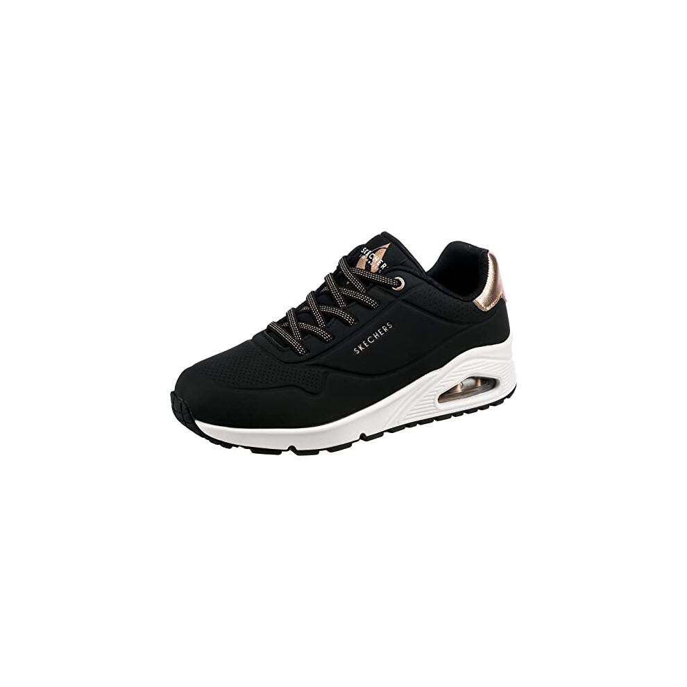 Skechers Women's Uno-Shimmer Away Sneaker  Black  9.5