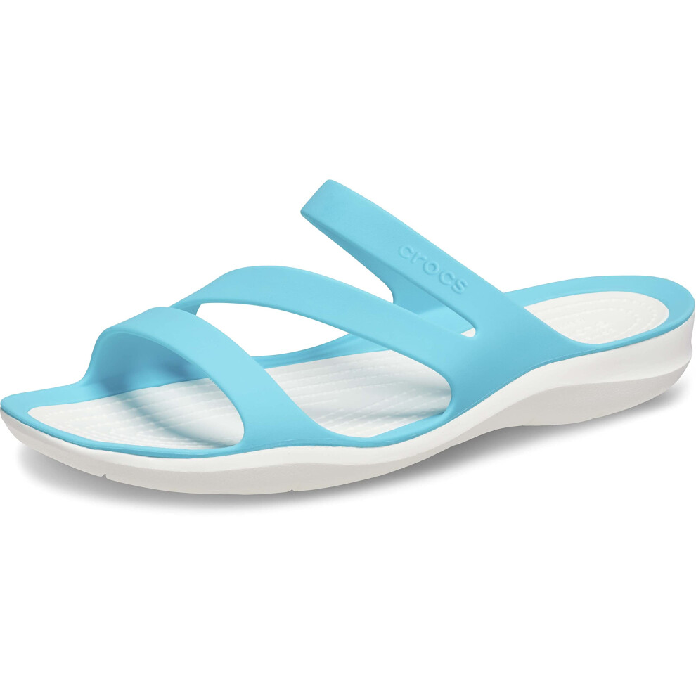 crocs Womens Swiftwater Sandals  WhiteDigital Aqua  4