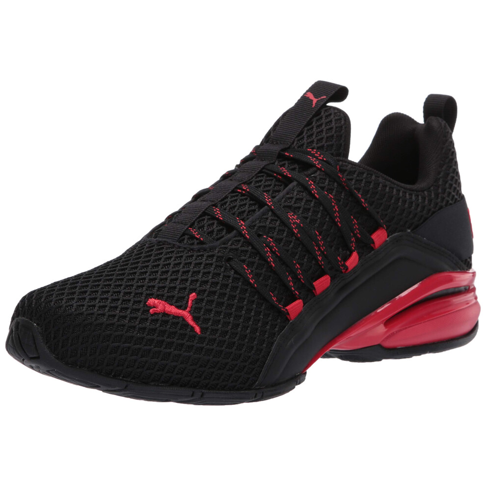 PUMA Men's Axelion Spark  Puma Black-High Risk Red  9