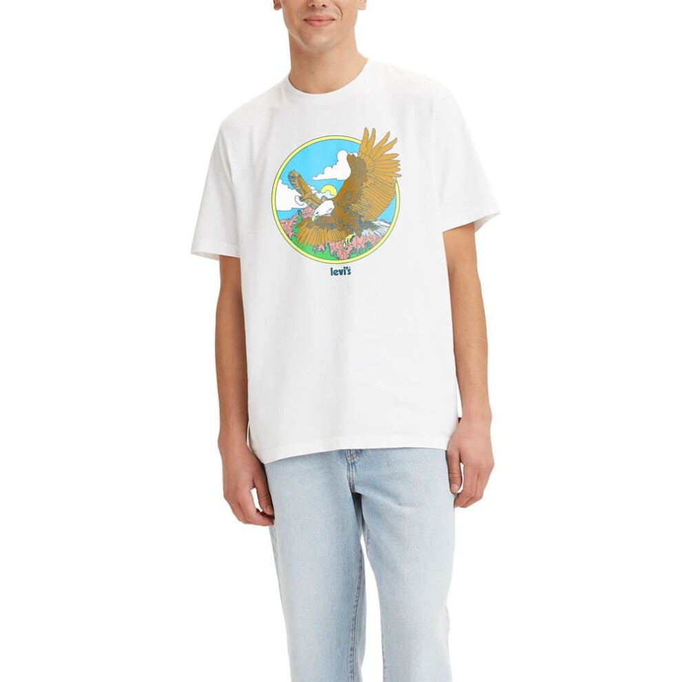 Levi's Men's Graphic Tees  (New) Eagle White  X-Small