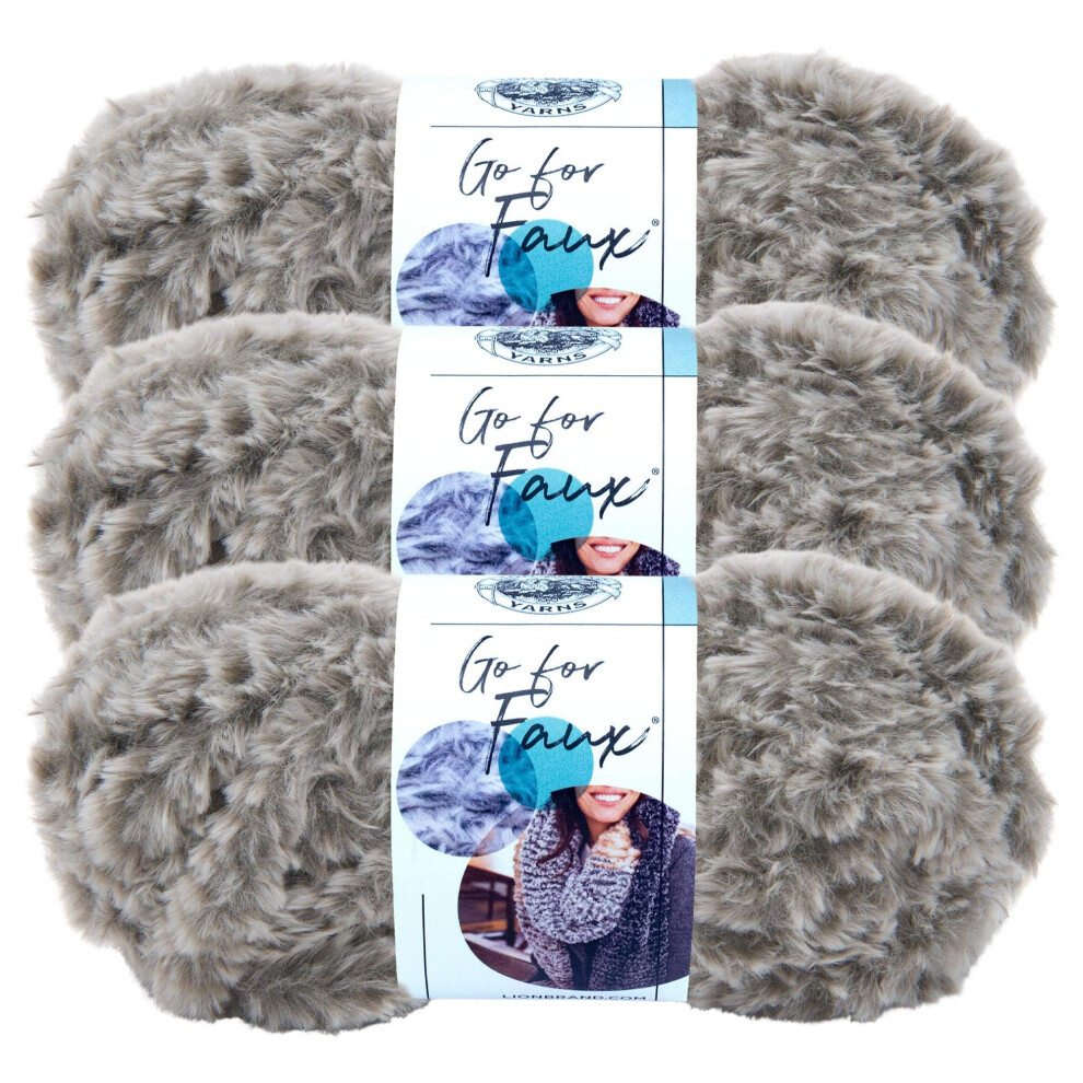 (3 Pack) Lion Brand Yarn go for Faux Bulky Yarn  Husky