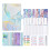 (Light blue) A6 Budget Binder with Marble Pattern PU Leather Gift for Friends Colleagues 2