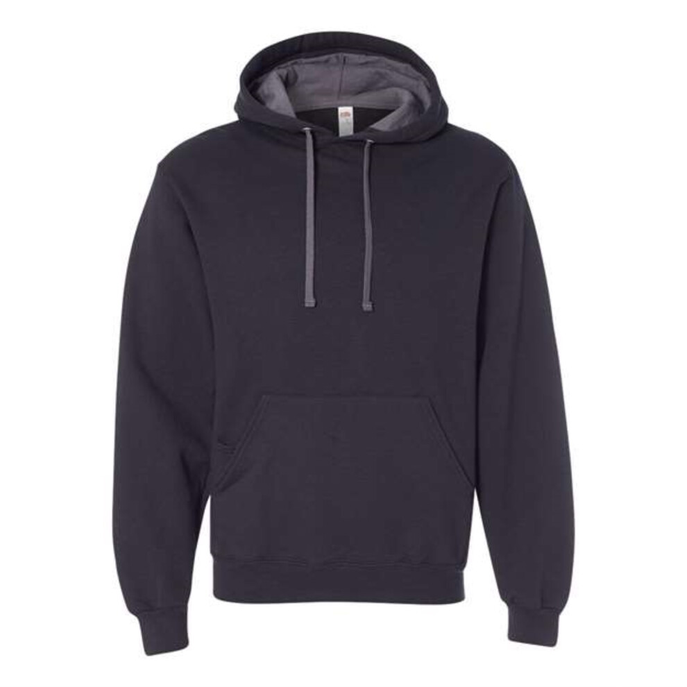 Fruit of the Loom Sofspun Hooded Sweatshirt - Black  S