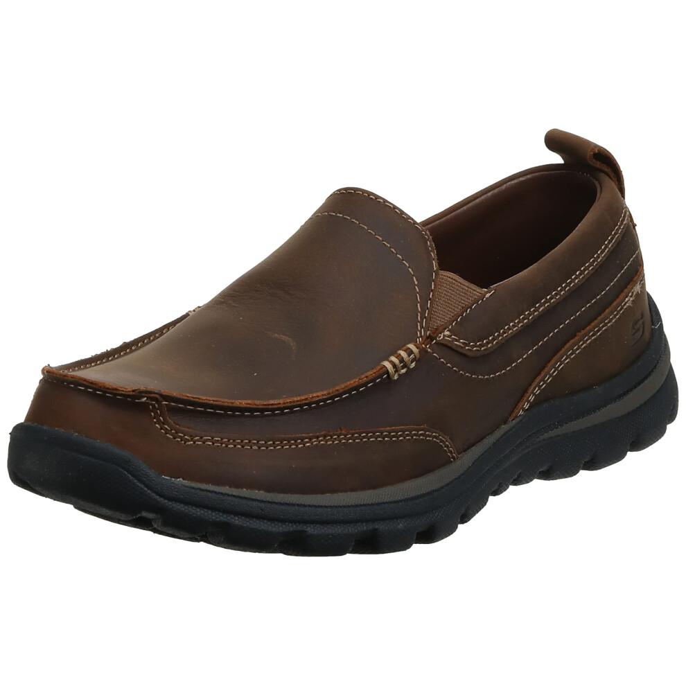 Skechers mens Superior gains Loafer  Dark Brown  12 US