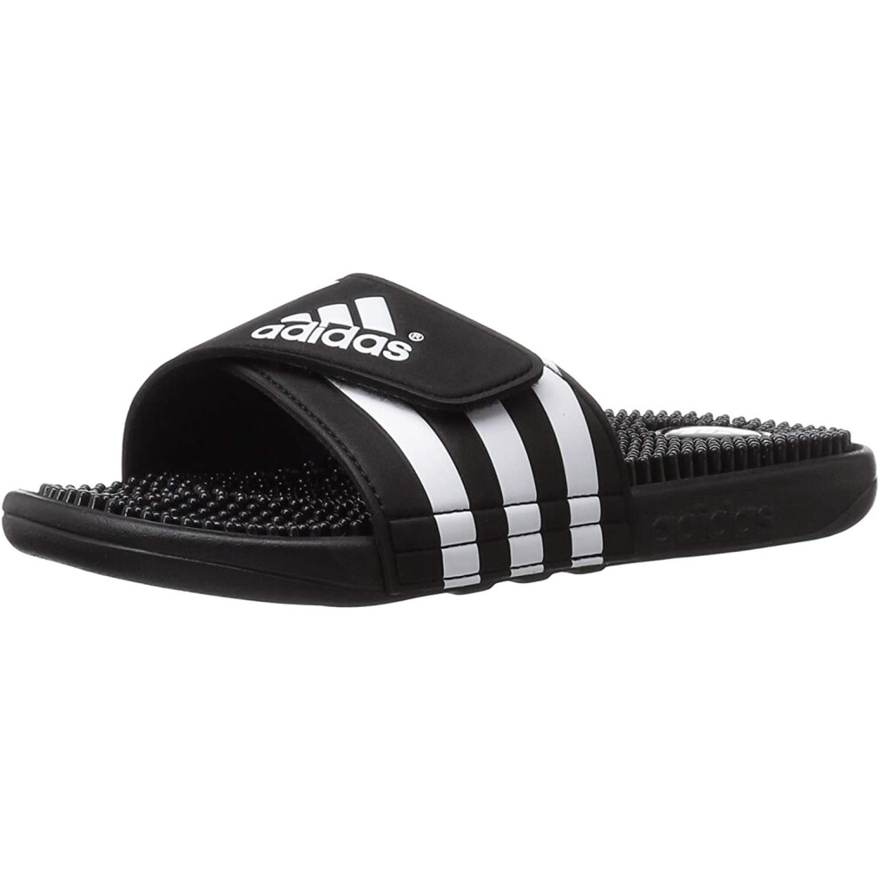 adidas Mens Adissage Slides Sandal  BlackBlackWhite  13