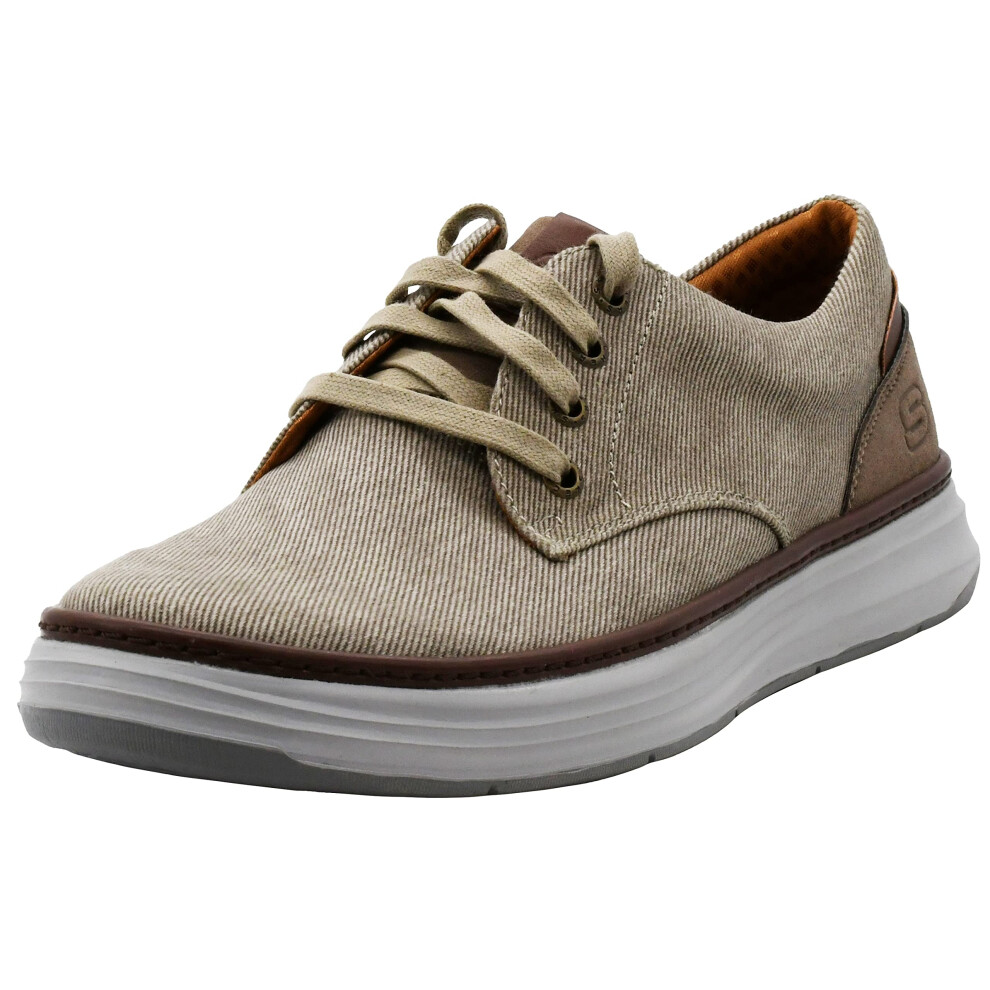 Skechers Men's Moreno Canvas Oxford Shoe  Stone  9 Wide