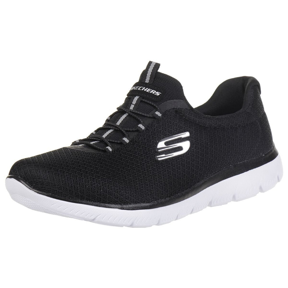 Skechers womens Summits Sneaker  Black/White  7 Wide US