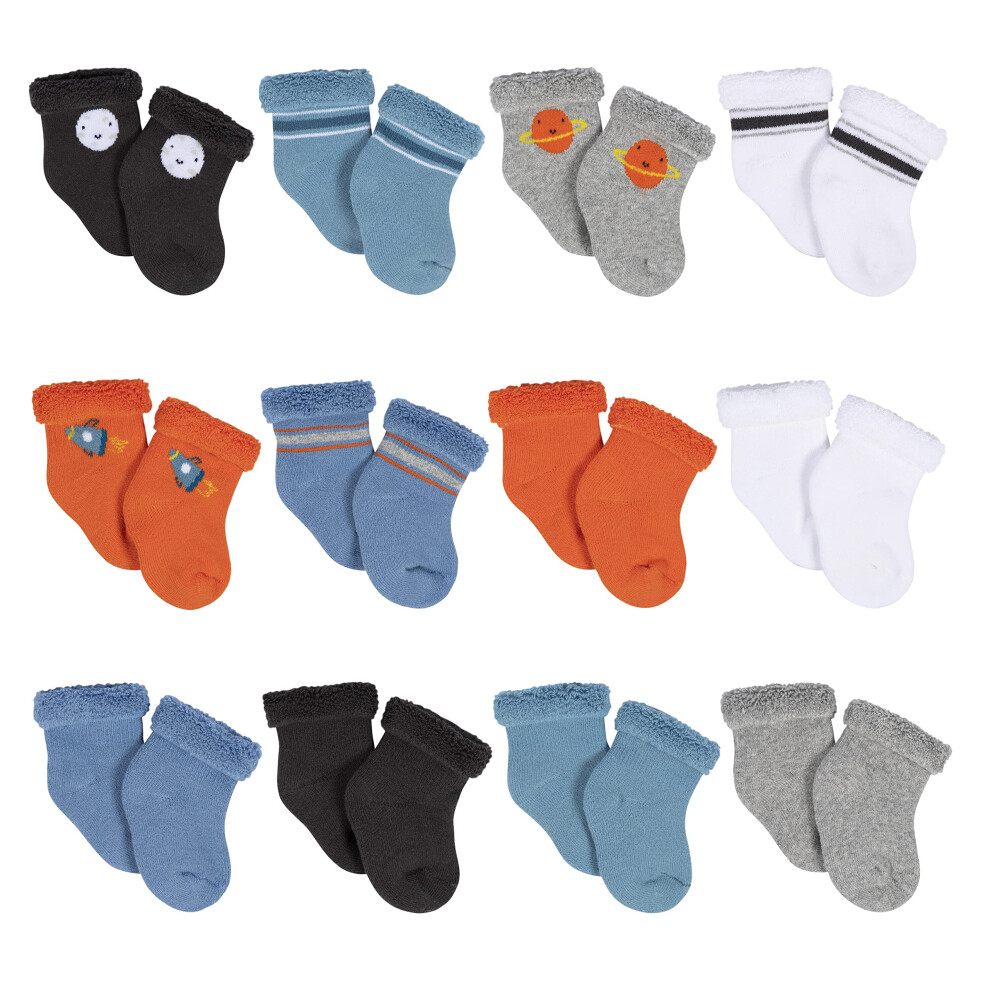 gerber Unisex Baby 12-Pair Sock Bundle Space 3-6 Months