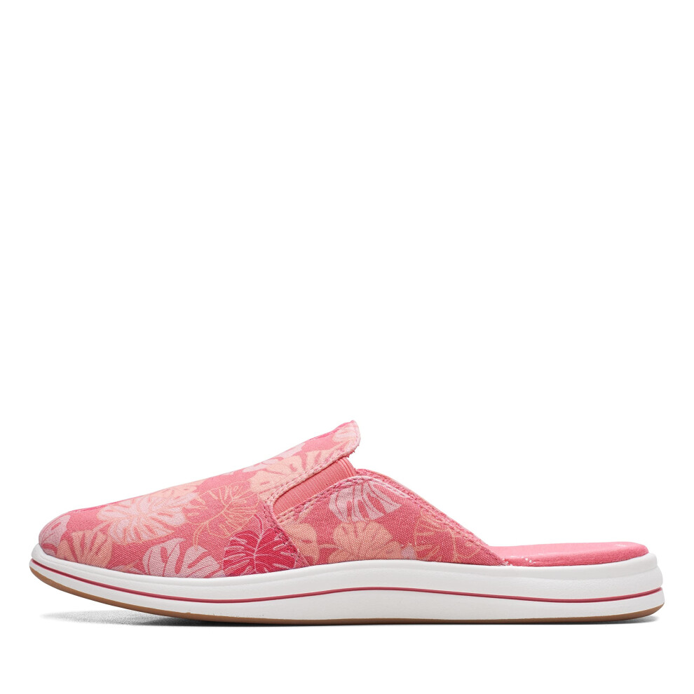 Clarks Breeze Shore Mule  Coral Floral Canvas  7 Medium