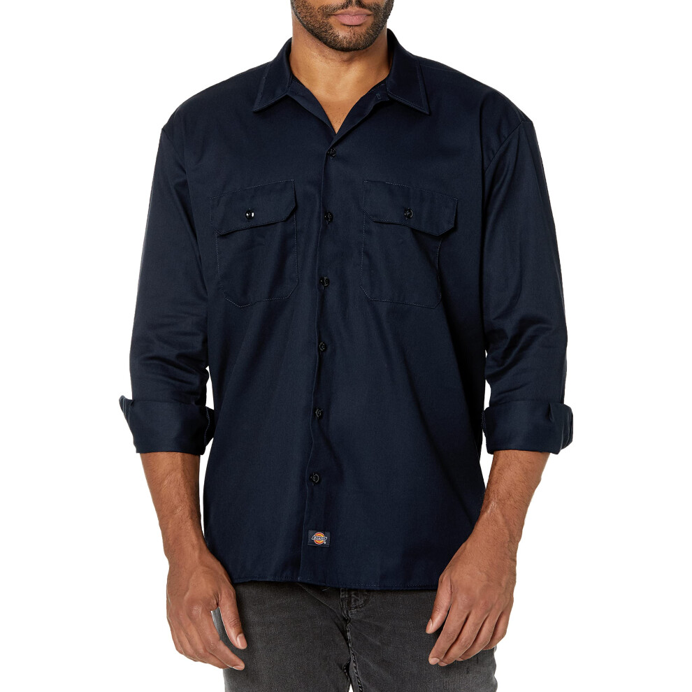 Dickies Mens Long Sleeve Work Shirt  Dark Navy  X-Large