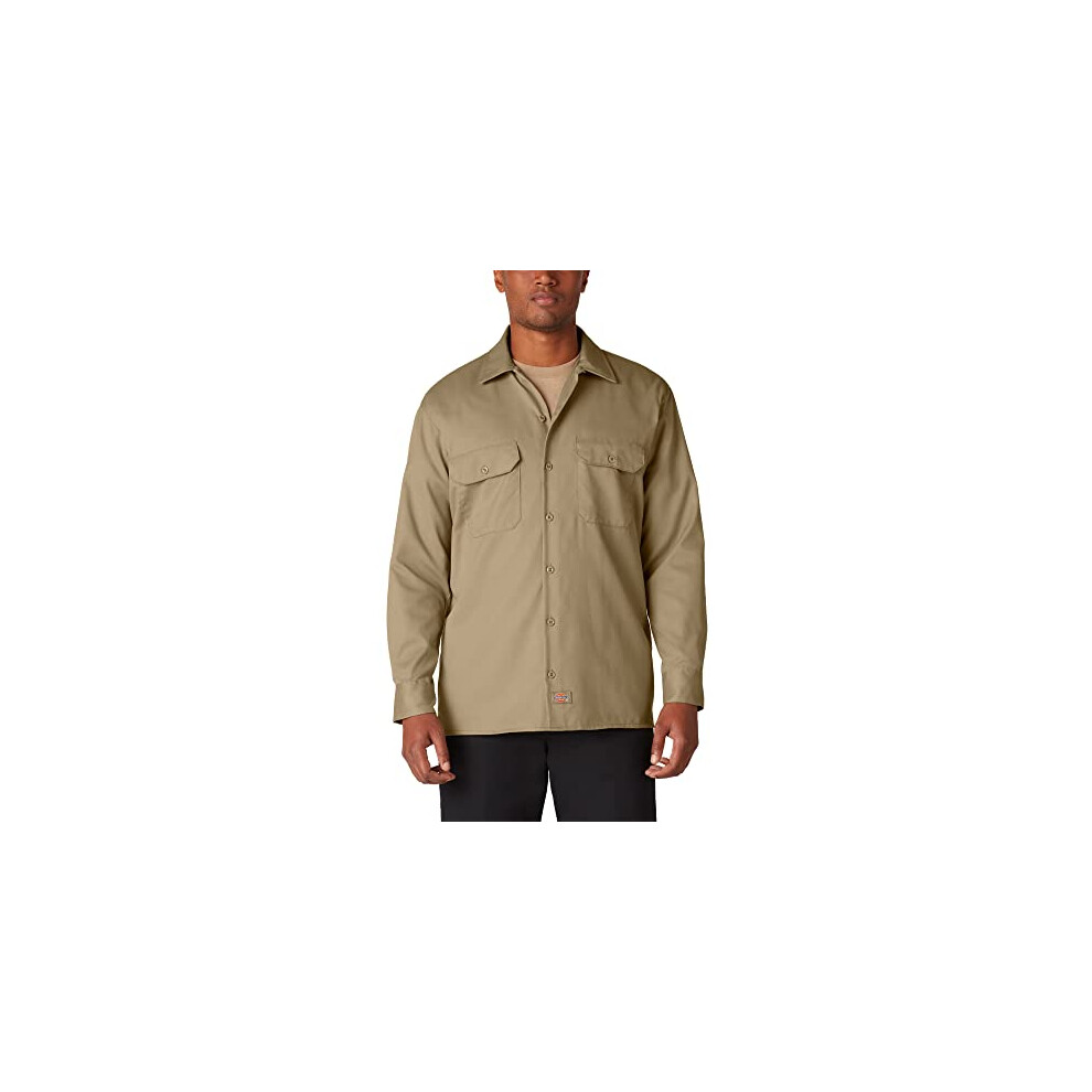 Dickies Mens Big-Tall Long Sleeve Work Shirt  Khaki 3XL