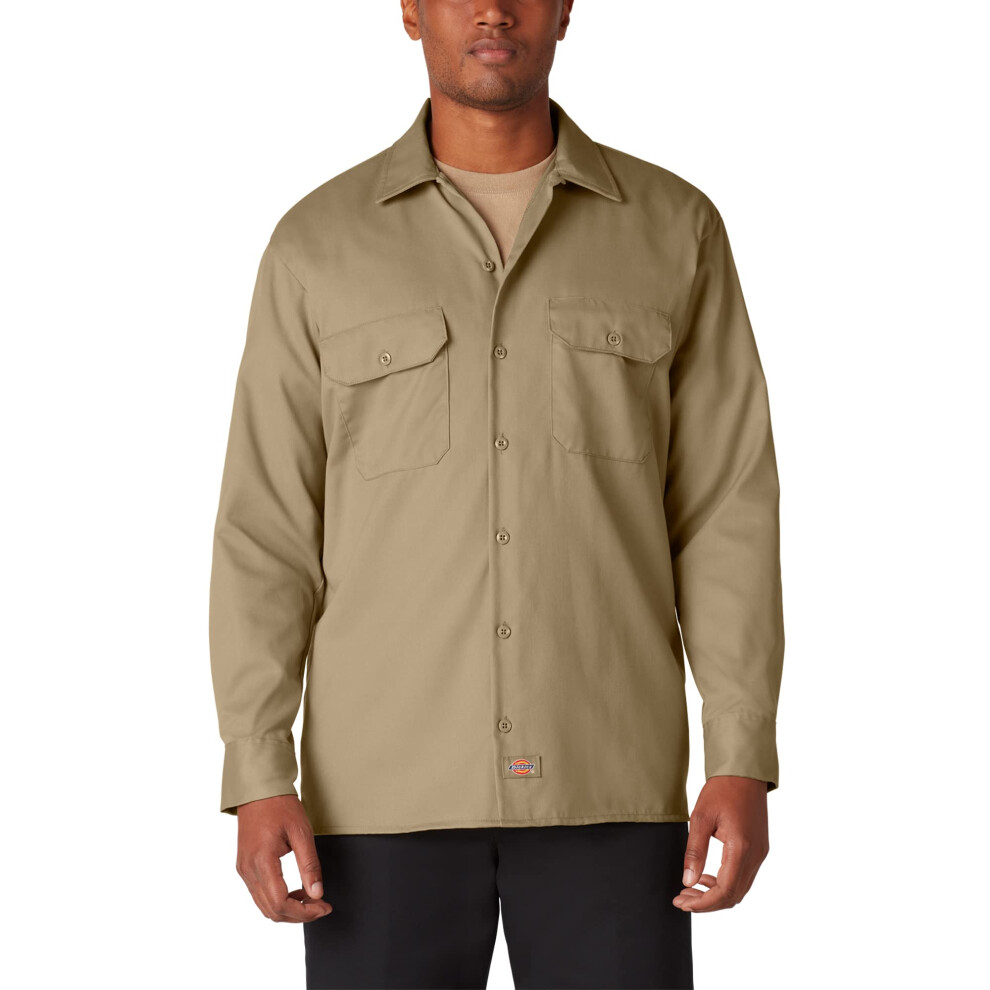 Dickies Mens Big-Tall Long Sleeve Work Shirt  Khaki XXT