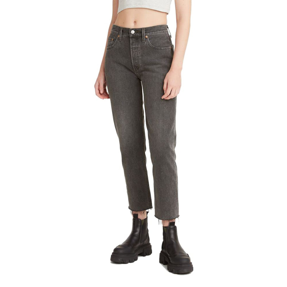 Levis Womens 501 crop Jeans  get Off My cloud-Black  27