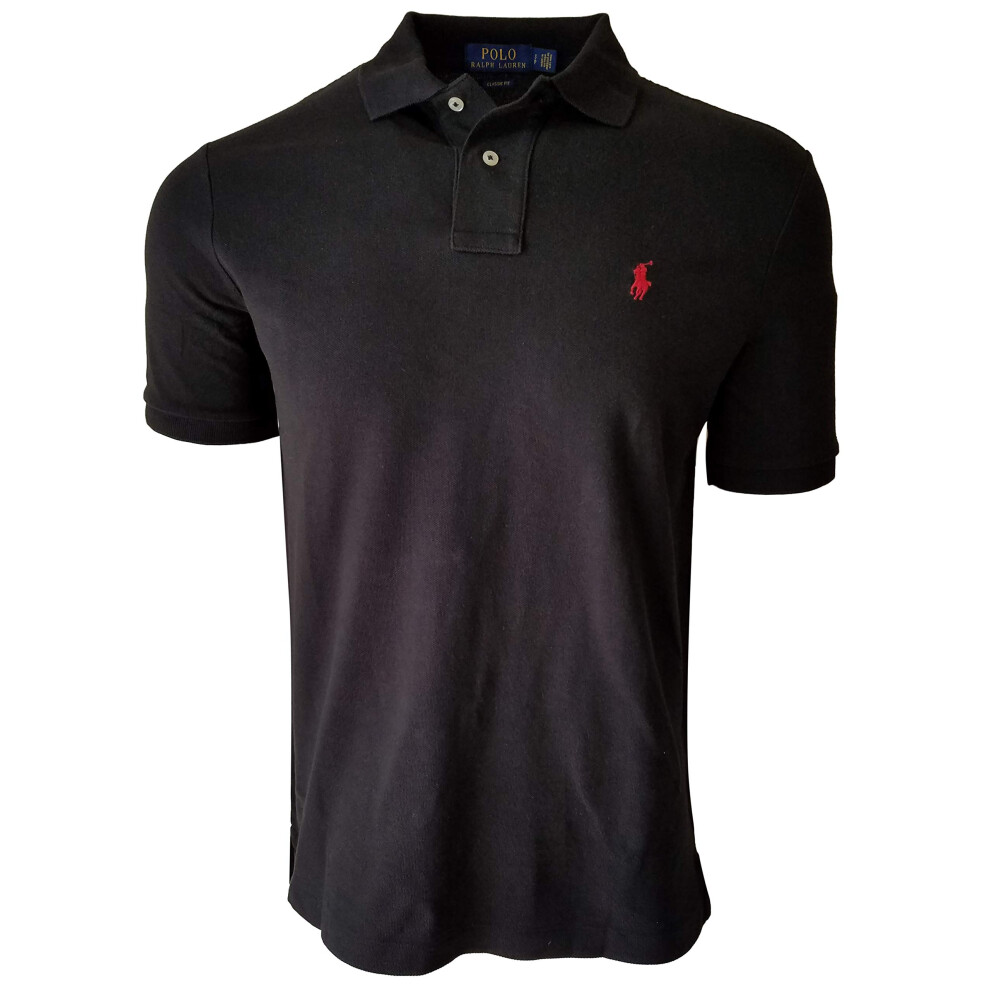 POLO RALPH LAUREN Men's Basic Polo Mesh Shirt  Black  S