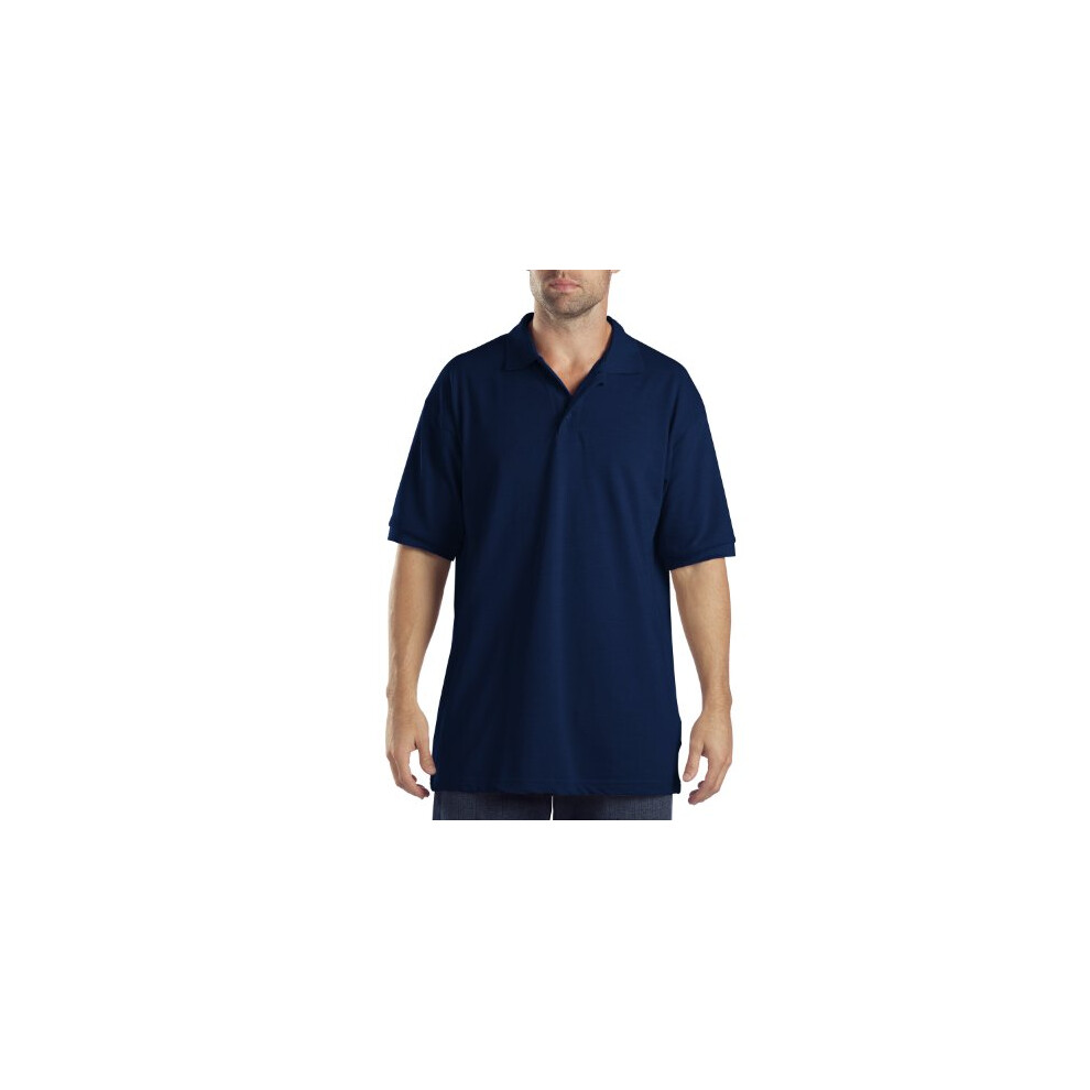 Dickies Men's Short Sleeve Pique Polo  Dark Navy  Large