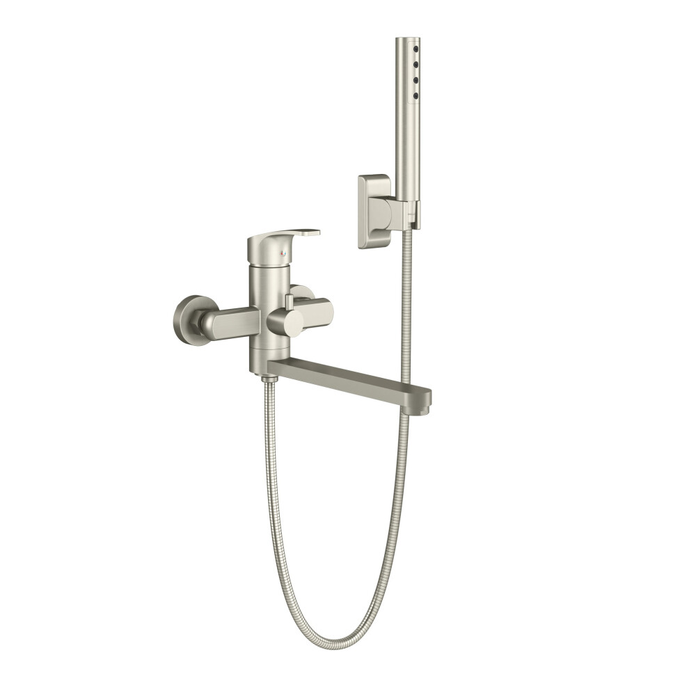 Pulse Showerspas Wannenf Llarmatur Aus Geb Rstetem Nickel Zur Wandmontage-image