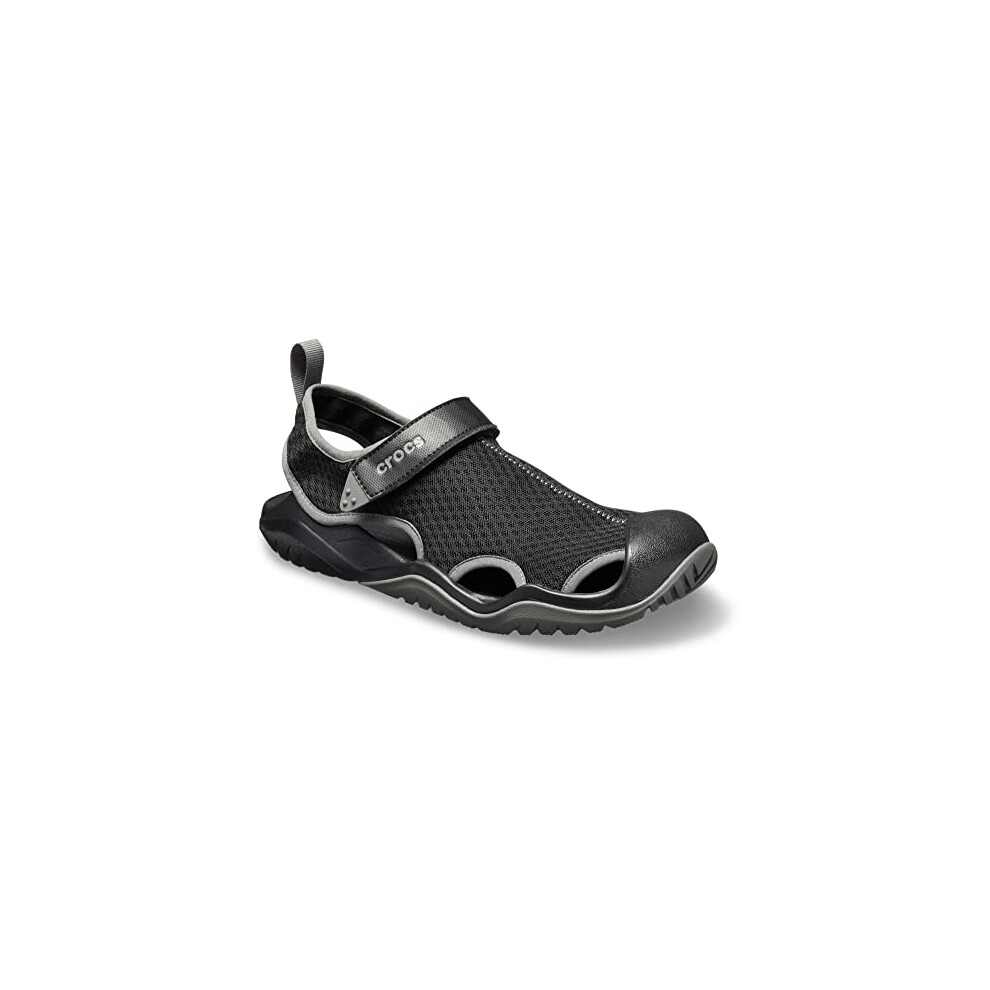 Crocs Men's Swiftwater Mesh Deck Sandals  Black  13 Men