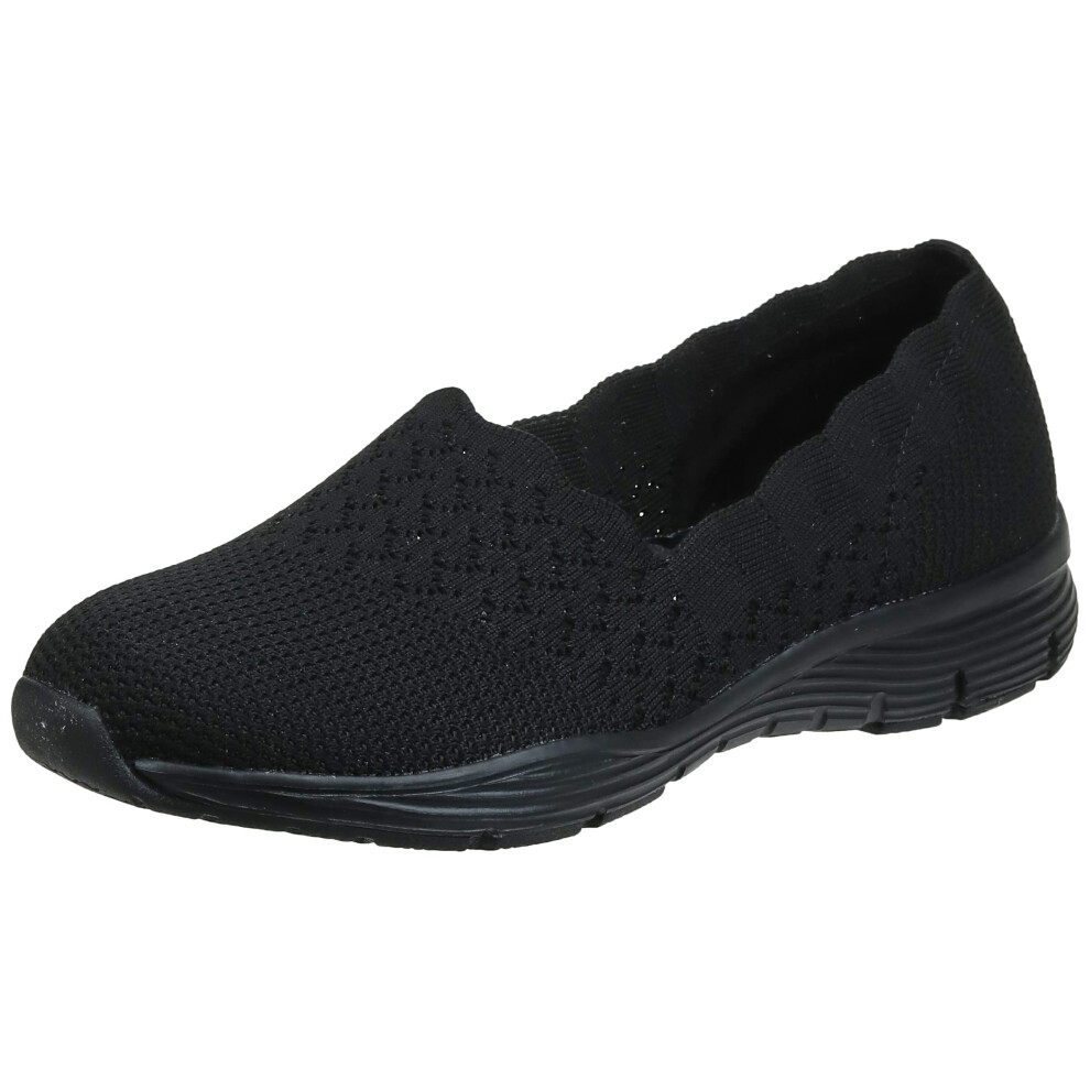 Skechers womens Seager - Stat Loafer  Black/Black  6 US