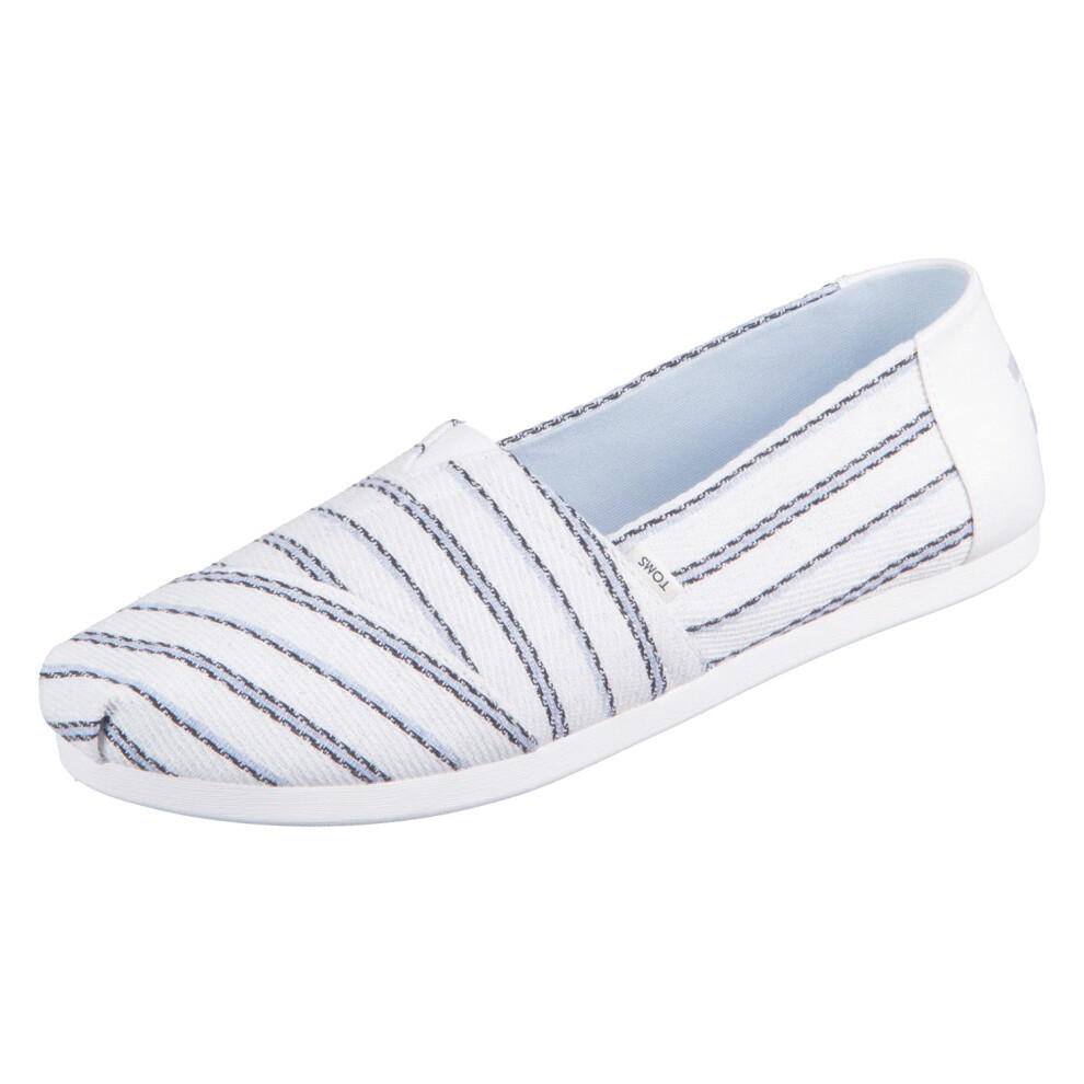 TOMS Alpargata CloudBound White Textured Stripe 5 B (M)