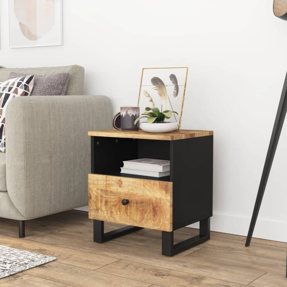 Vidaxl Solid Wood Mango Bedside Cabinet Engineered Wood Wooden Telephone Stand