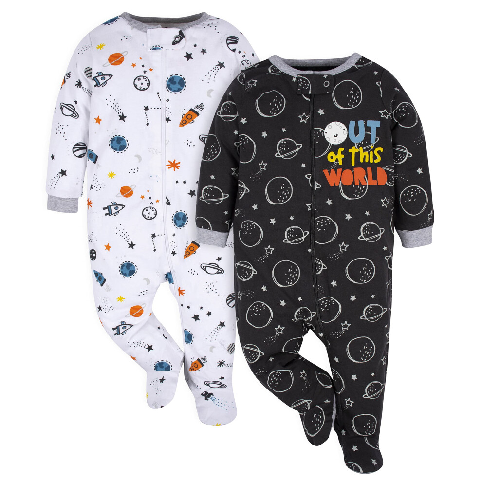 gerber Baby Boys 2-Pack Sleep N Play Space Black Preemie