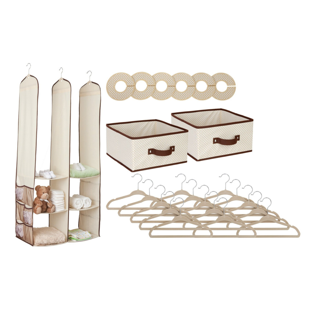 Delta Children 24 Piece Nursery Closet Organizer  Beige