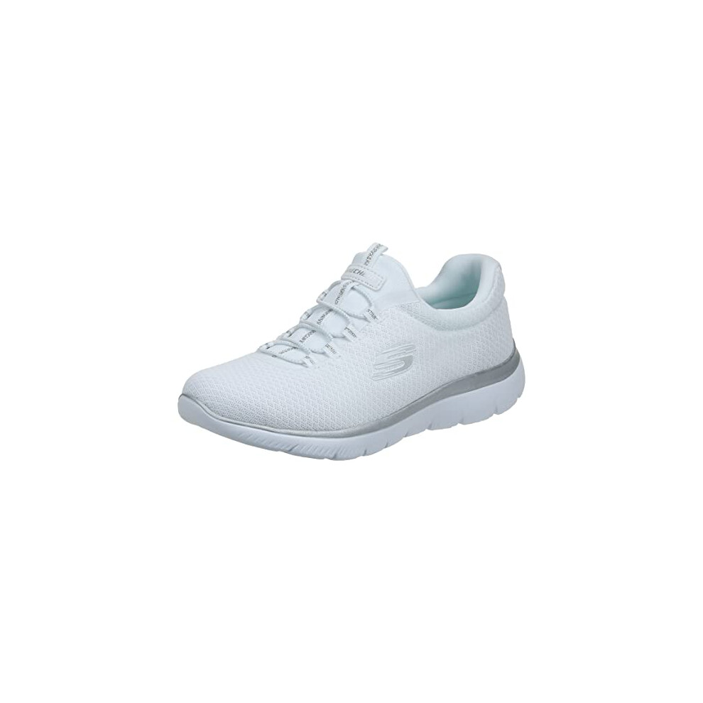 Skechers womens Summits Sneaker  White/Silver  6 Wide US