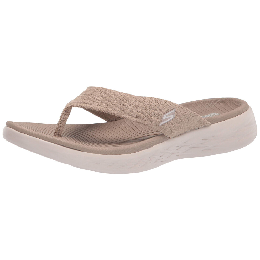 Skechers Womens On-The-go 600-Sunny Flip-Flop  Taupe  12