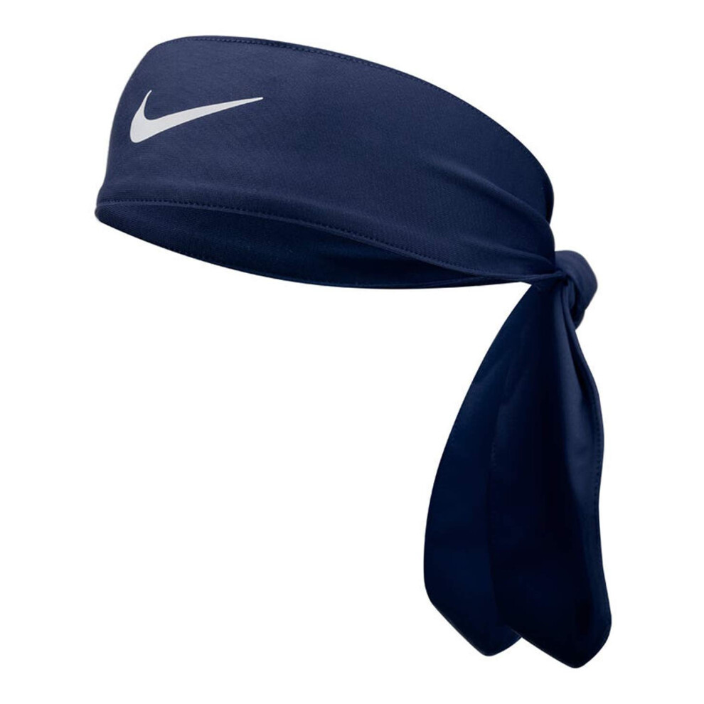 NIKE Dri-Fit Fury Sweat-Wicking Head Tie - Unisex (Navy)