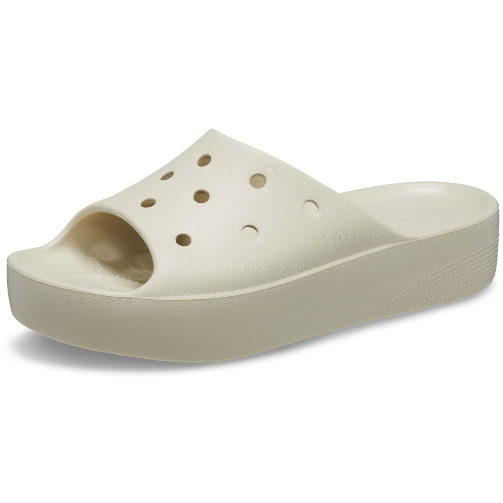 Crocs Women's Classic Slide | Platform Sandals  Bone  11