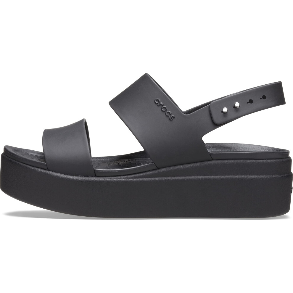 Crocs Women's Brooklyn Low Wedges Sandal  Black/Black  5