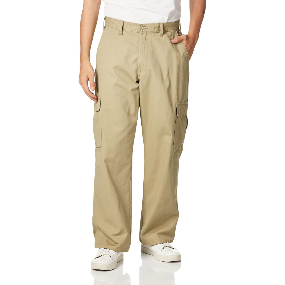 Dickies Mens Loose-Fit cargo Work Pant  Khaki  32W x 32L