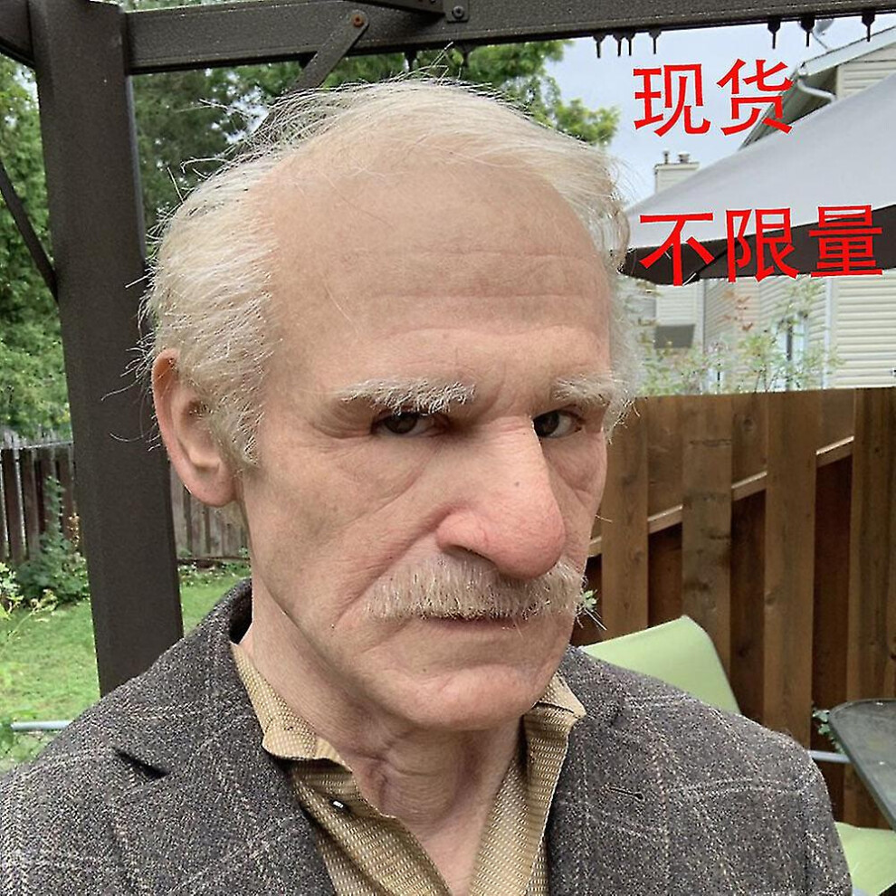 (Grandpa) Grandma Grandpa Face Wig Halloween Mask Costume Festival Cosplay Party Supplies Masque Scary Adult Kids