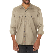 Dickies Herren-Langarm-Arbeitshemd Desert Sand Medium