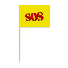 Concise SOS Symbel Art Deco Fashion Toothpick Flags Marker Topper Party Decoration