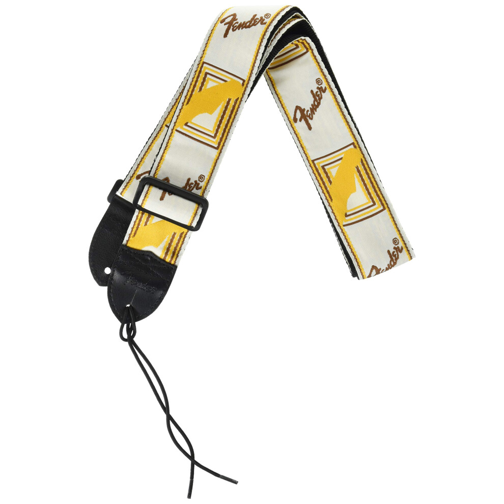 Fender Monogrammed Guitar Strap  2in  White/Brown/Yellow