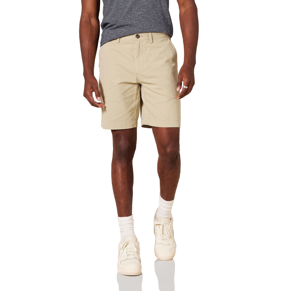 Amazon Essentials Mens Slim-Fit 9 Short  Khaki Brown  28